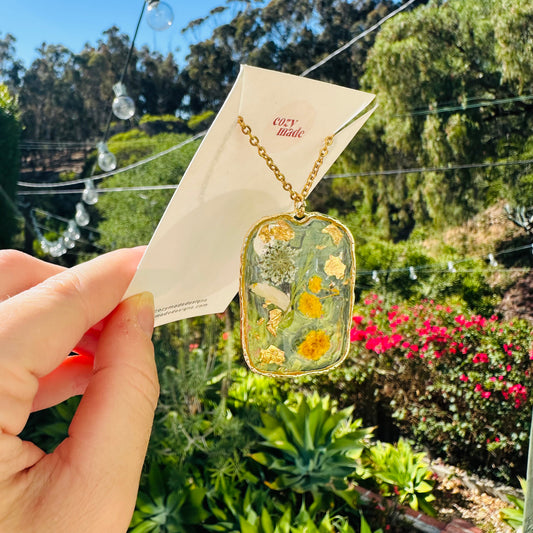 Large sunny pendant on necklace