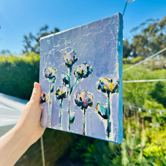 Purple Dreams (in bloom) 8x8 on canvas