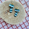 Load image into Gallery viewer, Teal and white stripes with bow

