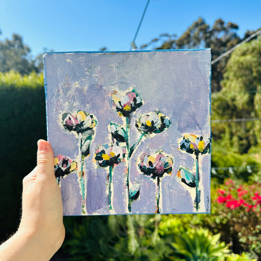 Purple Dreams (in bloom) 8x8 on canvas
