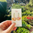 Load image into Gallery viewer, Pink floral earrings
