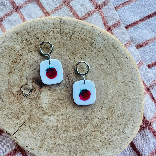 Tomato silver earrings