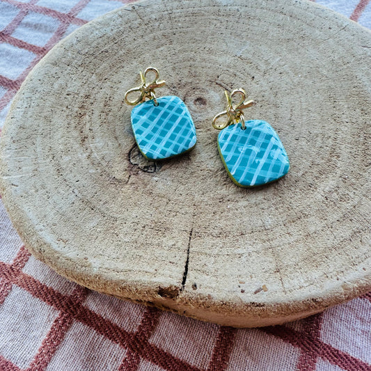 Teal and white presents