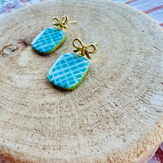 Teal and white presents