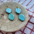 Load image into Gallery viewer, Teal and gold double stripes
