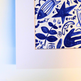 Load image into Gallery viewer, Matted Blue and White Organic Watercolor no.2 8x10
