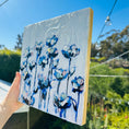 Load image into Gallery viewer, Soft blues (in bloom) 12x12 on wood
