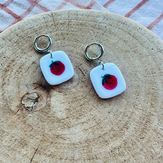 Tomato silver earrings