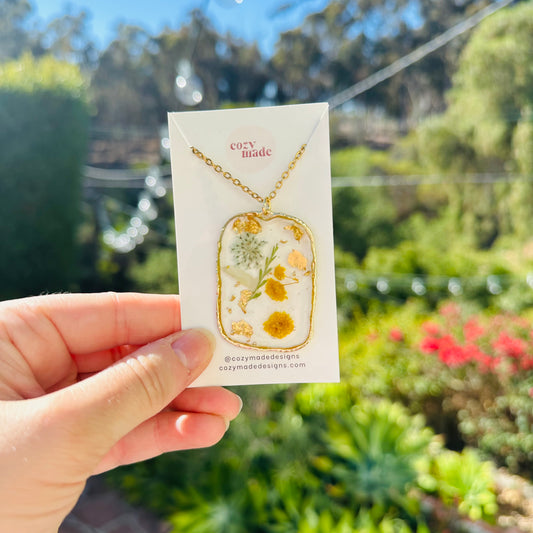 Large sunny pendant on necklace