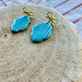 Load image into Gallery viewer, Teal and white stripes
