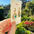 Load image into Gallery viewer, Blue floral earrings
