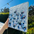 Load image into Gallery viewer, Soft blues (in bloom) 12x12 on wood 2
