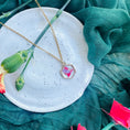 Load image into Gallery viewer, Pink medley hexagon necklace
