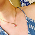 Load image into Gallery viewer, Light purple tri flower necklace
