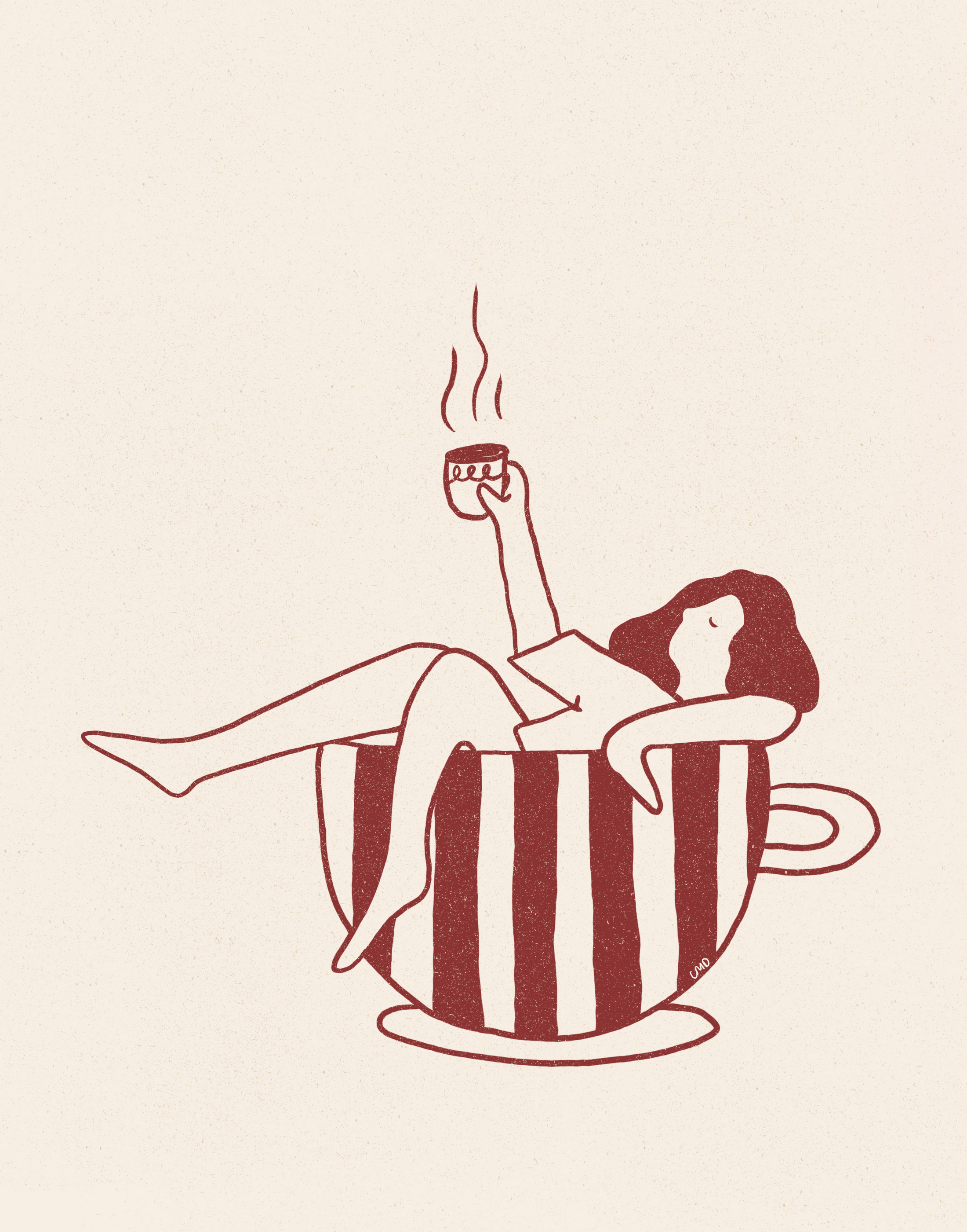 8x10 Maroon Woman is Coffee
