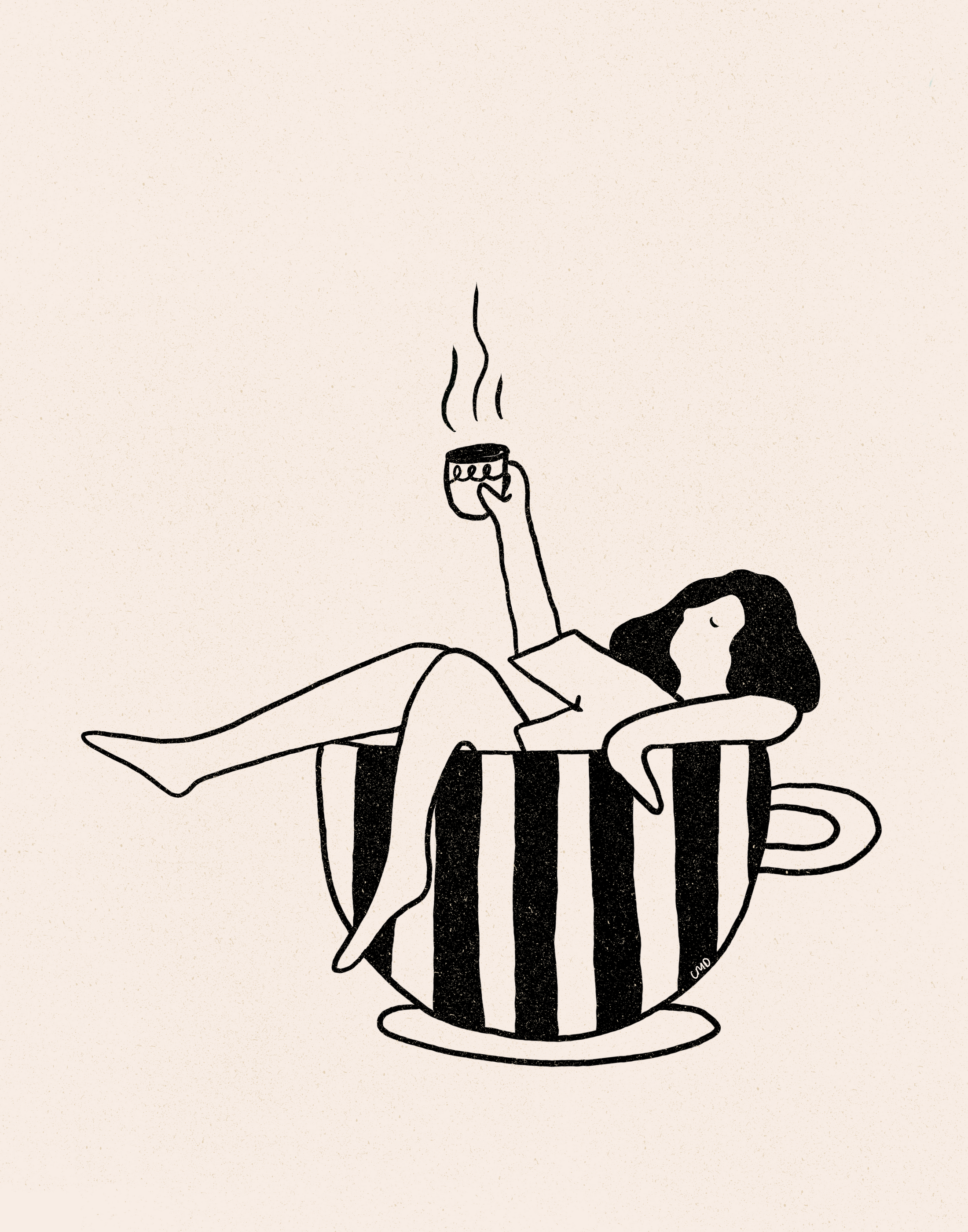 8x10 BW Woman is Coffee